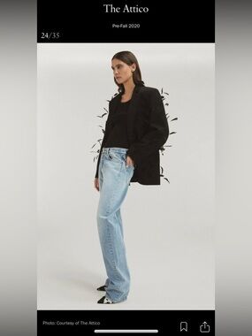 The Attico Celeste Straight Leg Long Jeans Col 102 Light Blue Women 46 202WCP12